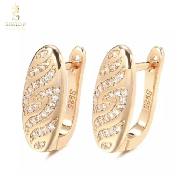 Rose Gold Plated Luxury White Drop Earrings