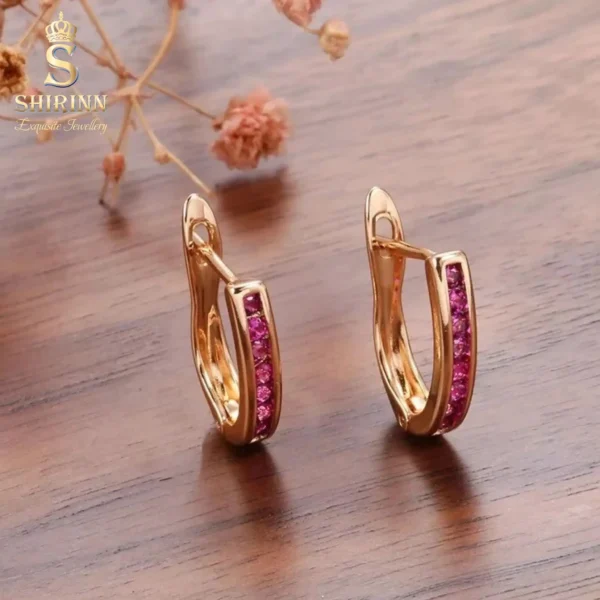 Rose Gold Plated Pretty Pink Earrings