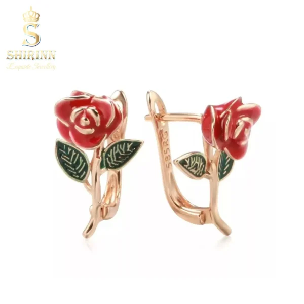 Rose Gold Plated Red Passion Earrings