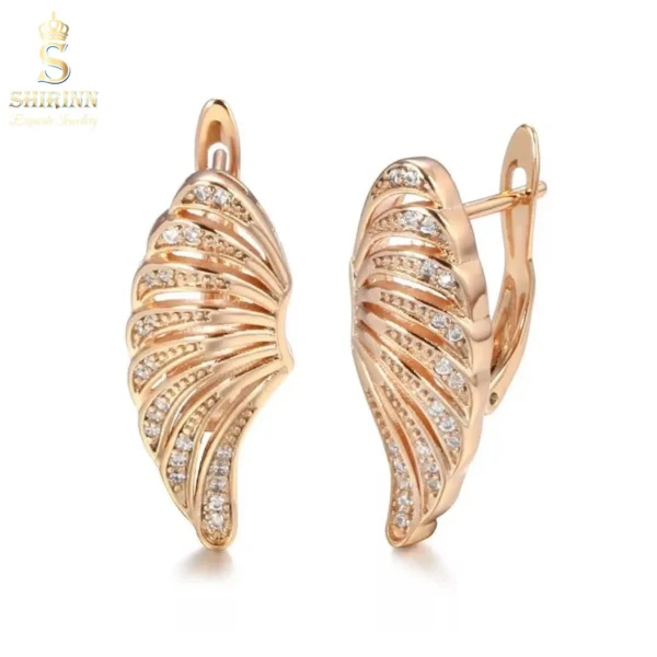 Rose Gold Plated Angel Wings Earrings 