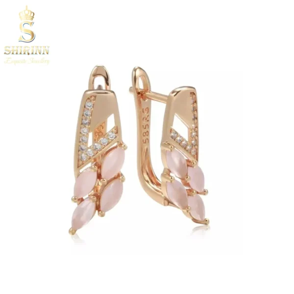 Rose Gold Plated Luxury Pink Earrings 