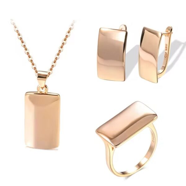 Shirinn 14k Rose Gold Plated Fashion Jewellery Set Earrings & Ring & Necklace & Pendant