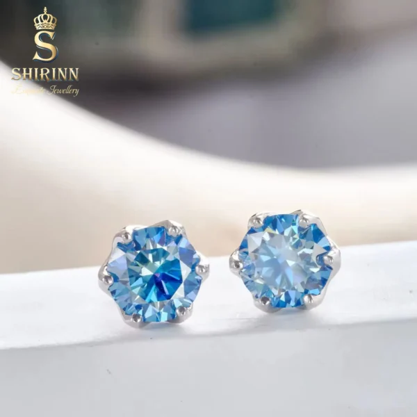 Shirinn 1.0ct. Diamond Earrings Royal Blue