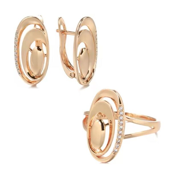 Shirinn 14k Rose Gold Plated Exquisite Jewellery Set Earrings & Ring