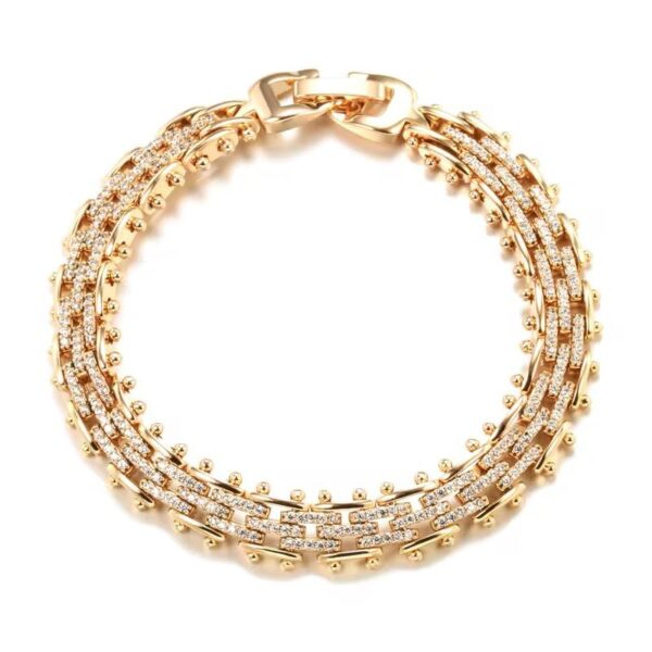 14k Rose Gold Plated Luxury Amelie Wide Bracelet