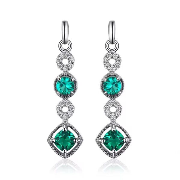 Shirinn Luxury Tassel Emerald 925 Sterling Silver Earrings