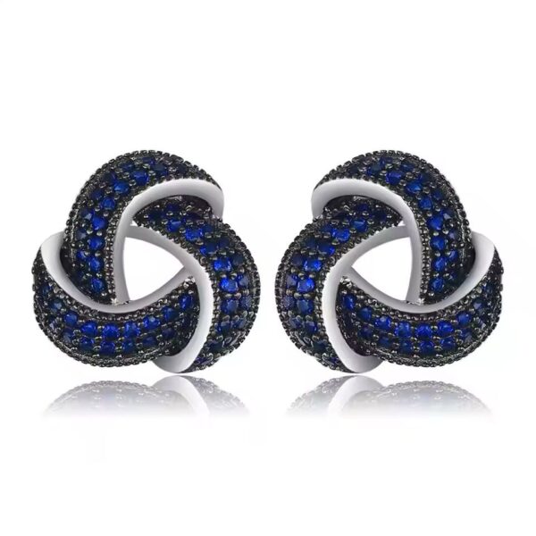 Shirinn Luxury Blue Spinel Knot 925 Sterling Silver Earrings