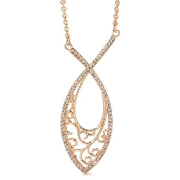 14k Rose Gold Plated Oriental Pendant&Necklace