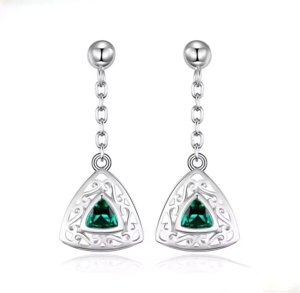 Luxury 0.4ct Emerald Drop Earrings 925 Sterling Silver