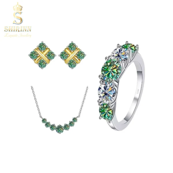 Shirinn De Luxe 7.2ct. Diamond Jewellery Set Blue Green