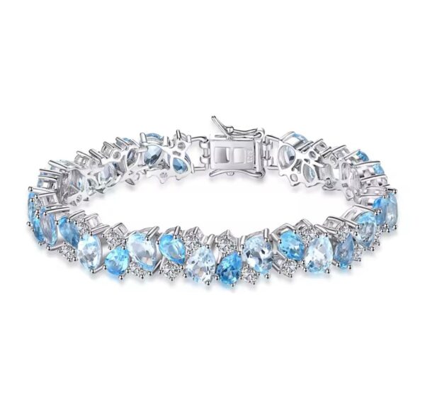 Shirinn De Luxe 23.4ct Natural Sky Blue Topaz Unique Bracelet