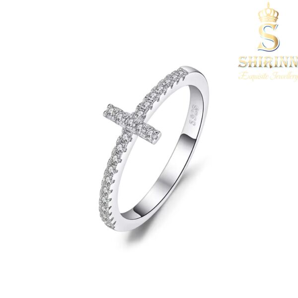 Shirinn 5A Cross Classic Design Silver Sterling Ring