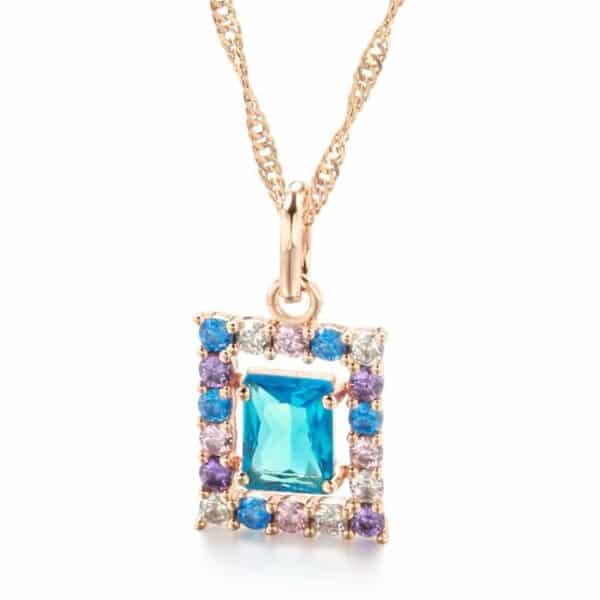 Shirinn Luxury  Blue Sky Pendant & Necklace