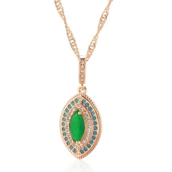 Shirinn Luxury Green Ethnic Pendant & Necklace