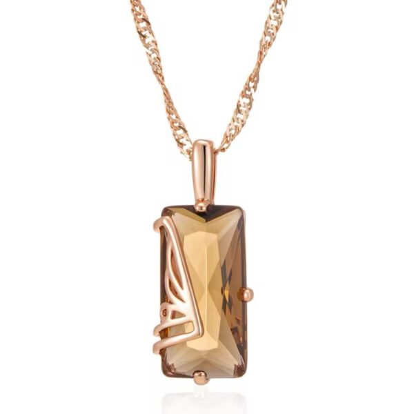 Shirinn Luxury Deep Amber Pendant & Necklace