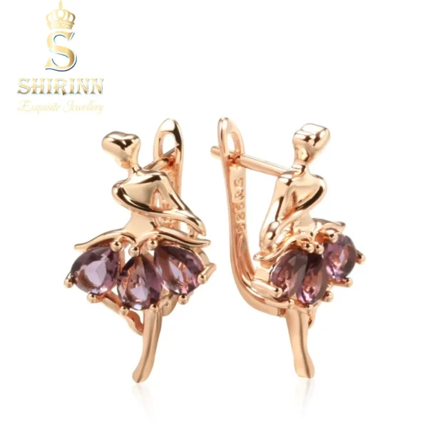 Shirinn Luxury Earrings Exquisite Purple Ballerina