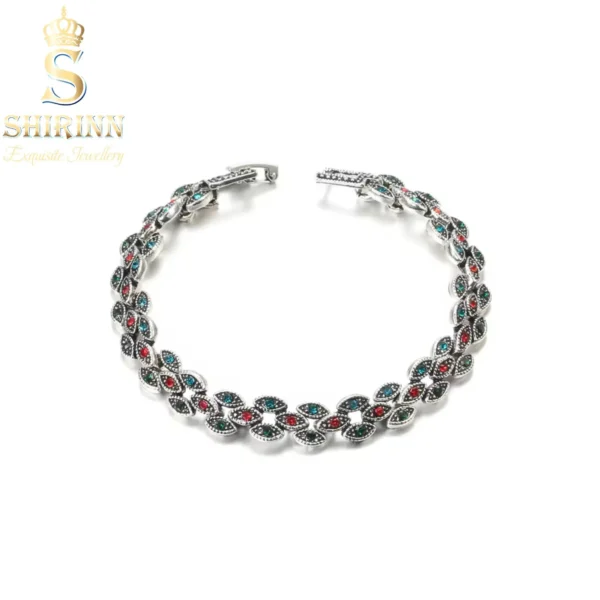 Shirinn Exquisite Silver Boho TriColours Bracelet