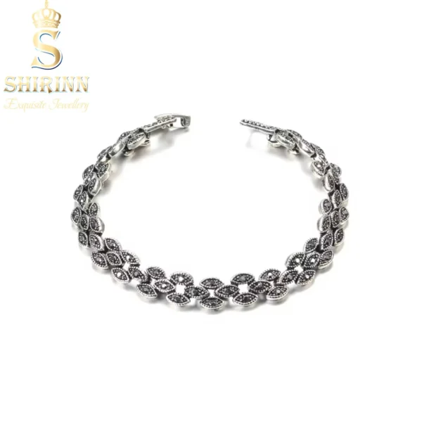 Shirinn Exquisite Silver Boho Black Bracelet