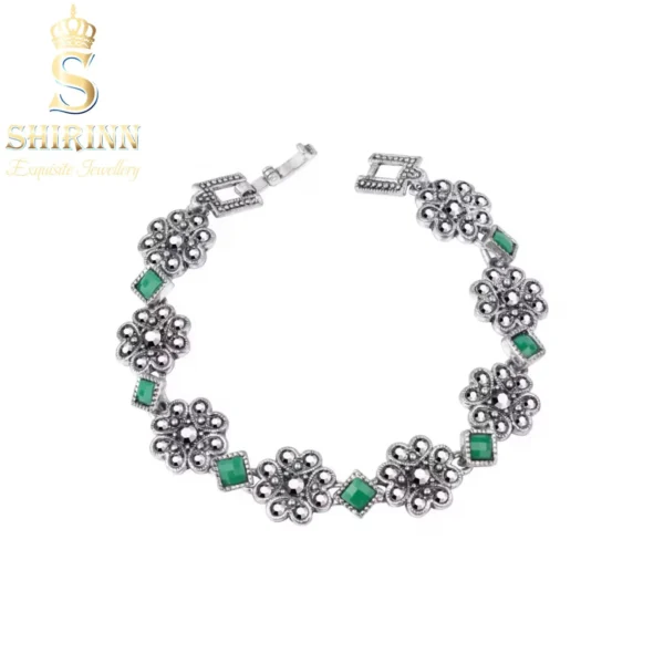 Shirinn Exquisite Silver Boho Flower Bracelet