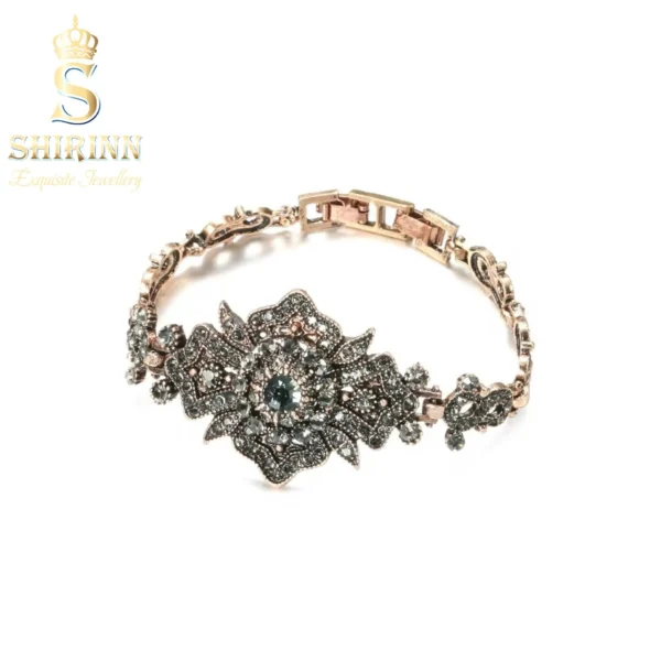 Shirinn Exquisite Silver Boho Big Flower Bracelet